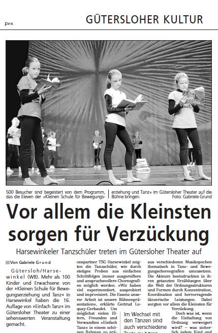 Artikel aus dem Westfalenblatt vom 30./31.05.2013